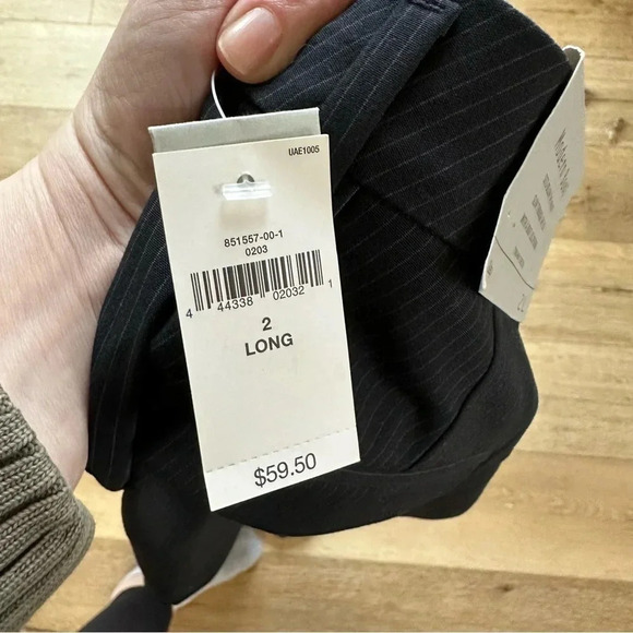 Gap Women's Stretch Modern Boot Black Pin Stripe Dress Pants Size 2 Long NWT - Picture 9 of 14